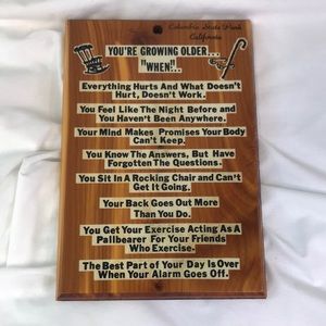 Vintage Novelty Wooden Wall Plaque Souvenir Sign - You’re Growing Older…